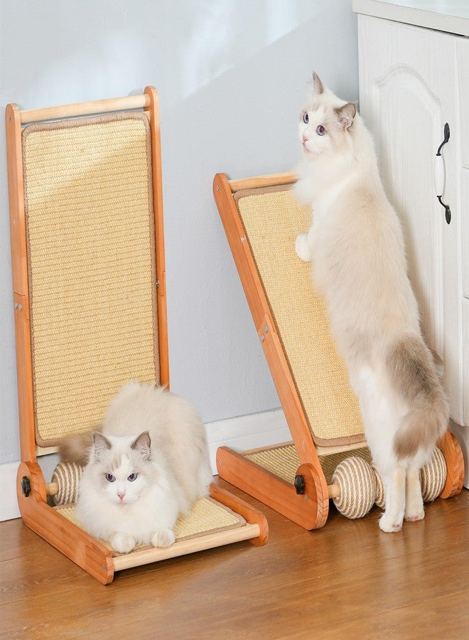 OceanWings Cat Scratcher, 23.6 Inch L Shape Foldable Cat Scratching Post Pads Wall and Couch Mounted, Easy Install Cat Scratching Woodboard Toy for Indoor Cats, Large Size - Image 1